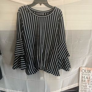 Black and white stripe blouse.